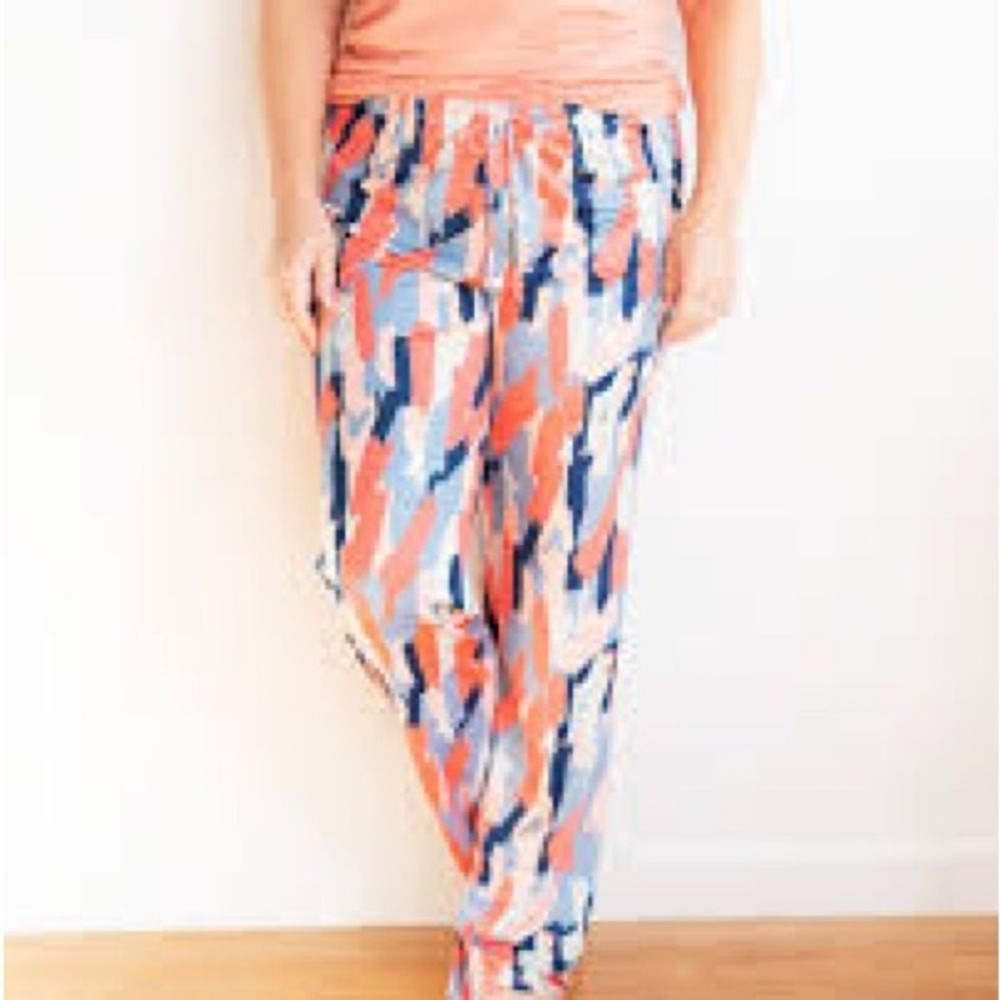Viv &‎ Lou Abstract Print Pallazzo Pants Women's Size L XL Lightweight Comfort